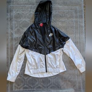 Nike Women's Black and White Windbreaker Jacket